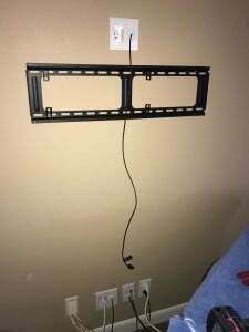 TV Installation bracket and in-wall power kit